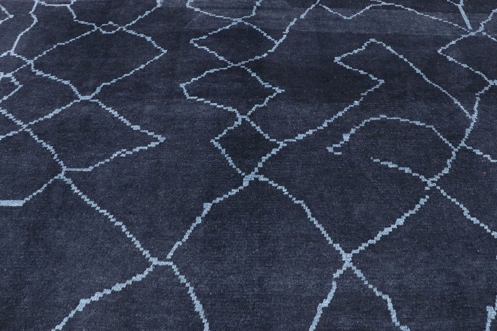 Navy Blue Moroccan Rug, 7'07 x 9x09 4 Navy Blue Moroccan Rug, 7'07 x 9x09