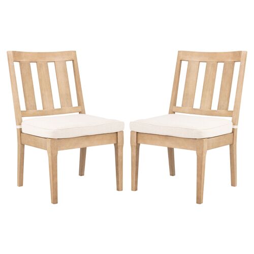 S/2 Weylin Outdoor Eucalyptus Dining Chairs 1 S/2 Weylin Outdoor Eucalyptus Dining Chairs