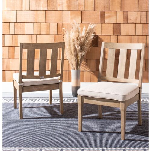 S/2 Weylin Outdoor Eucalyptus Dining Chairs 2 S/2 Weylin Outdoor Eucalyptus Dining Chairs