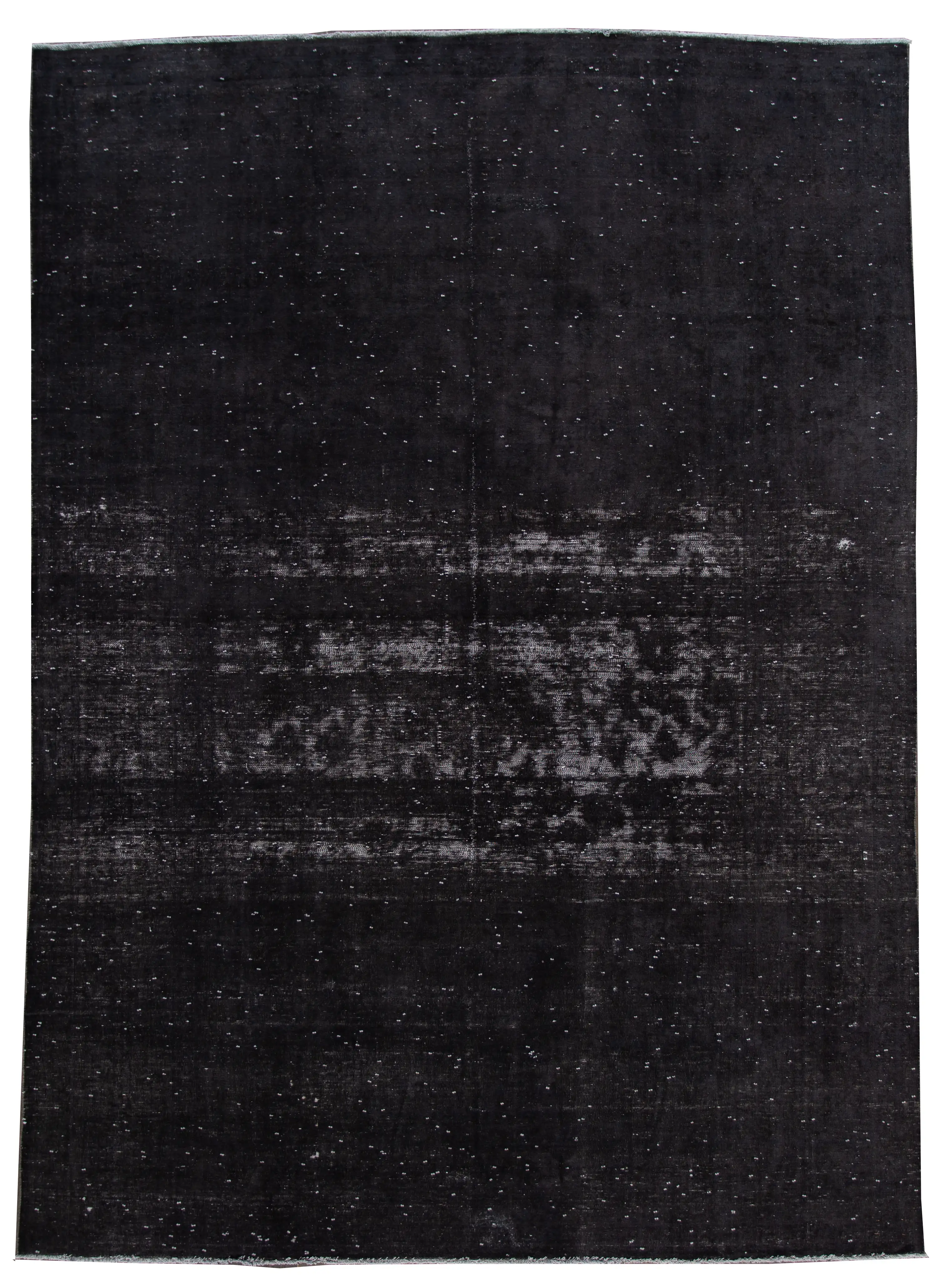 Vintage Black Distressed Wool Rug 1 Vintage Black Distressed Wool Rug