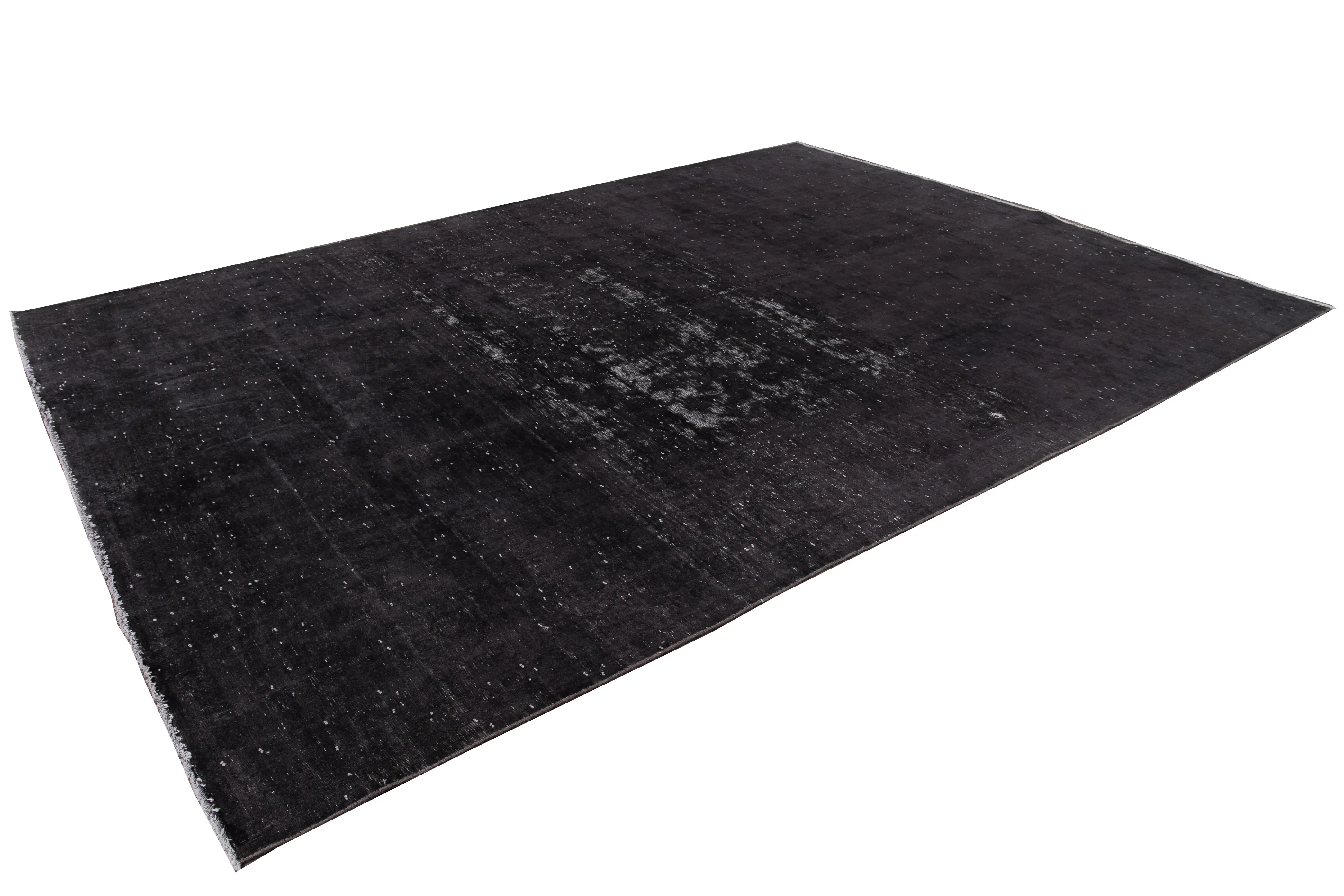 Vintage Black Distressed Wool Rug 2 Vintage Black Distressed Wool Rug