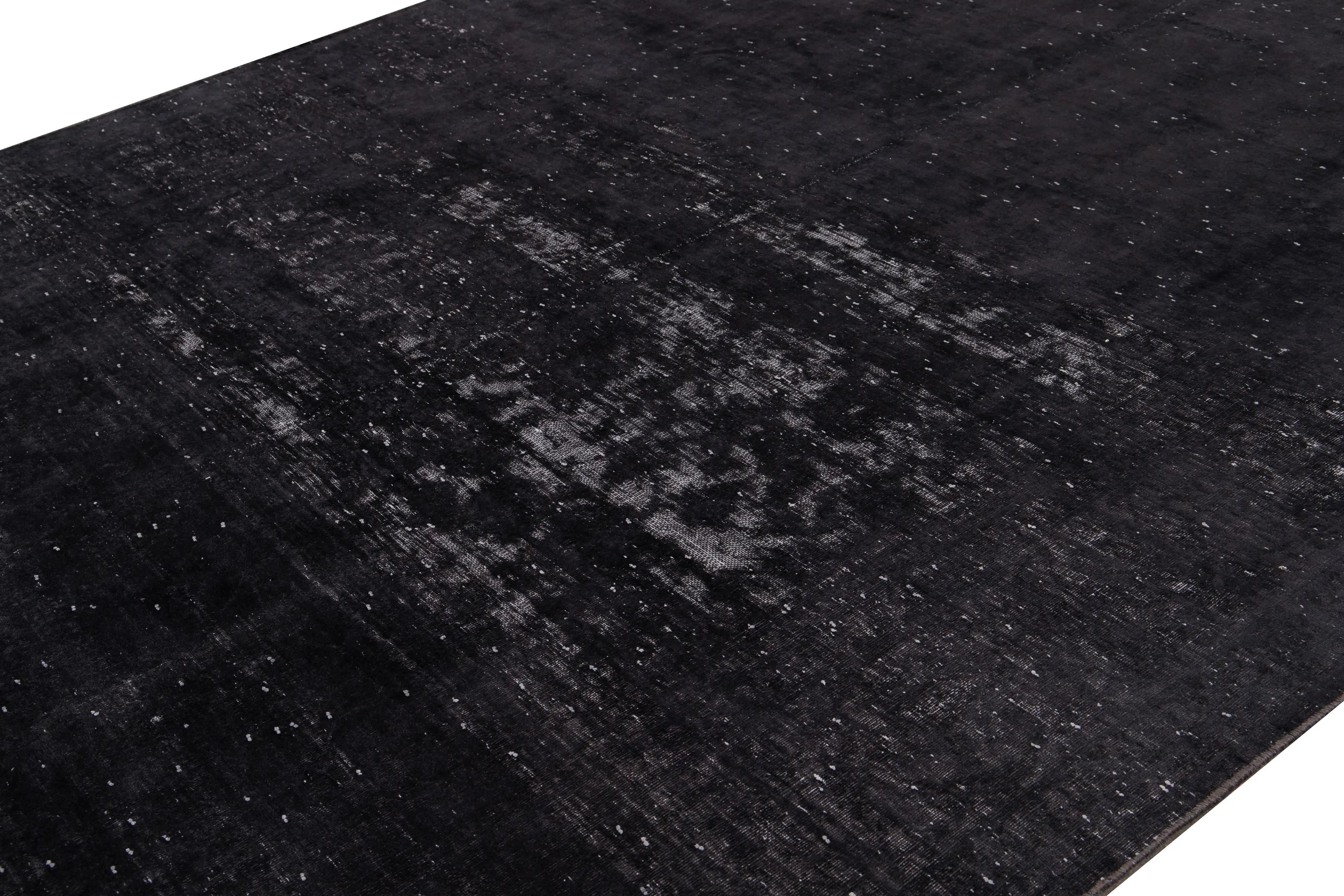 Vintage Black Distressed Wool Rug 5 Vintage Black Distressed Wool Rug