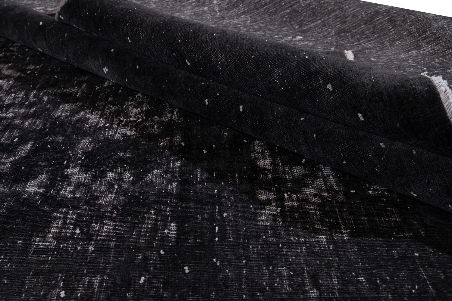 Vintage Black Distressed Wool Rug 6 Vintage Black Distressed Wool Rug