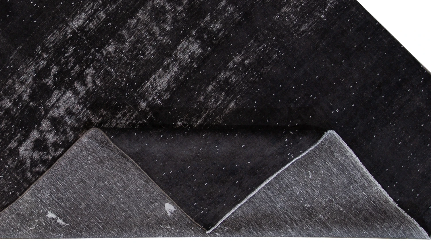 Vintage Black Distressed Wool Rug 7 Vintage Black Distressed Wool Rug