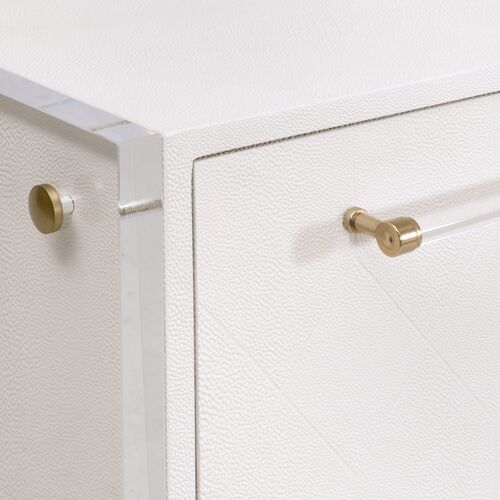 Ragen Shagreen Media Sideboard, Pearl/Lucite 11 Ragen Shagreen Media Sideboard, Pearl/Lucite