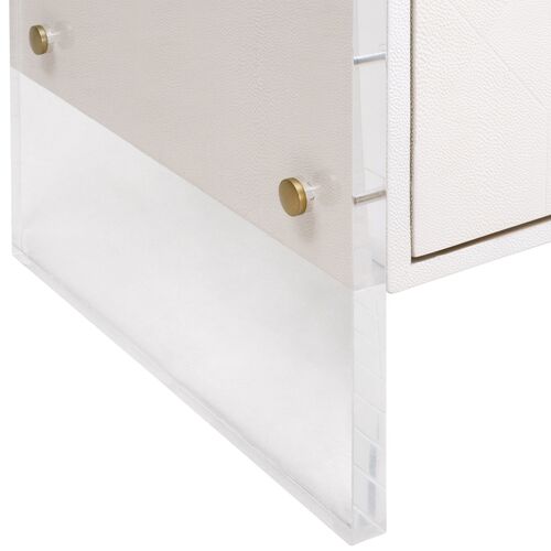 Ragen Shagreen Media Sideboard, Pearl/Lucite 13 Ragen Shagreen Media Sideboard, Pearl/Lucite