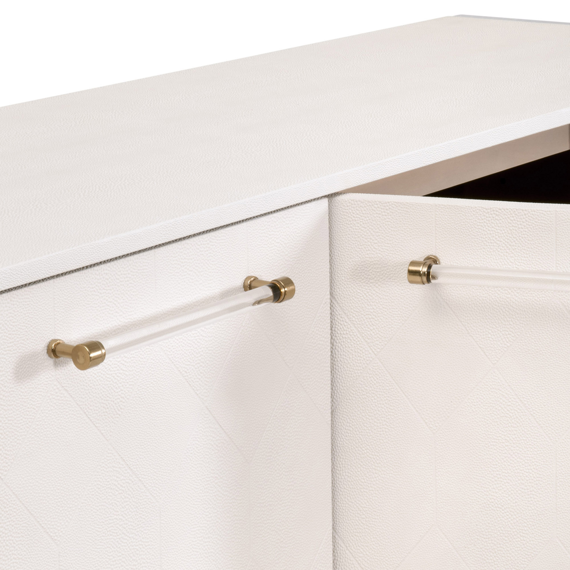 Ragen Shagreen Media Sideboard, Pearl/Lucite 14 Ragen Shagreen Media Sideboard, Pearl/Lucite