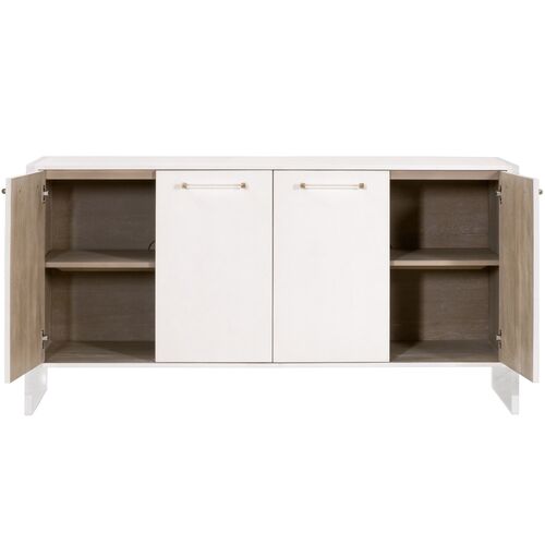 Ragen Shagreen Media Sideboard, Pearl/Lucite 3 Ragen Shagreen Media Sideboard, Pearl/Lucite