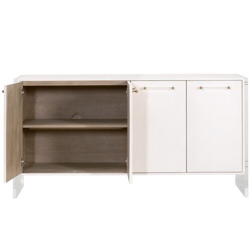 Ragen Shagreen Media Sideboard, Pearl/Lucite 4 Ragen Shagreen Media Sideboard, Pearl/Lucite