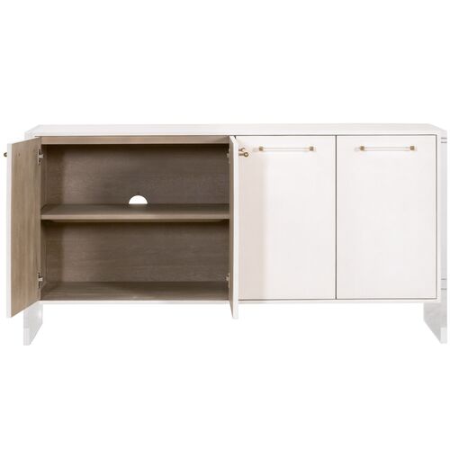 Ragen Shagreen Media Sideboard, Pearl/Lucite 5 Ragen Shagreen Media Sideboard, Pearl/Lucite
