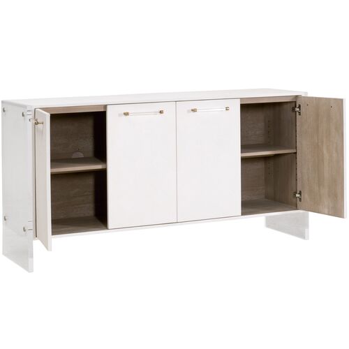 Ragen Shagreen Media Sideboard, Pearl/Lucite 6 Ragen Shagreen Media Sideboard, Pearl/Lucite