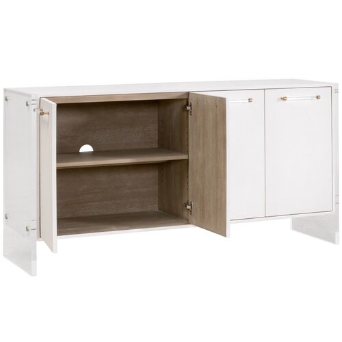 Ragen Shagreen Media Sideboard, Pearl/Lucite 8 Ragen Shagreen Media Sideboard, Pearl/Lucite