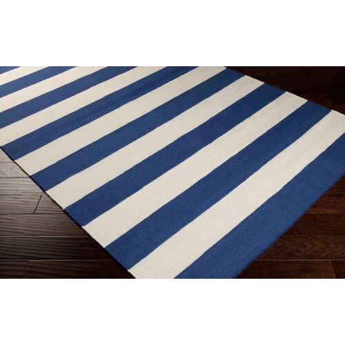 Hermie Flat-Weave Rug, Blue 2 Hermie Flat-Weave Rug, Blue