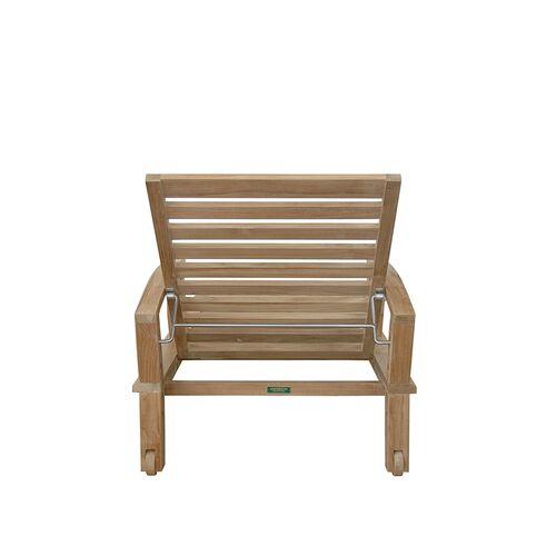 Capri Outdoor Teak Chaise Lounge & Tray, Natural 2 Capri Outdoor Teak Chaise Lounge & Tray, Natural
