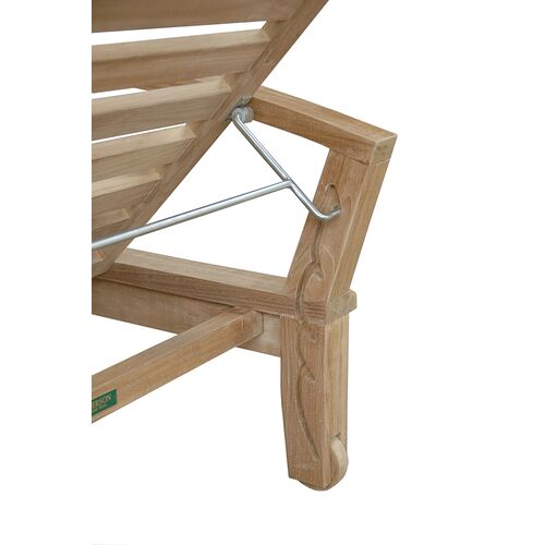 Capri Outdoor Teak Chaise Lounge & Tray, Natural 3 Capri Outdoor Teak Chaise Lounge & Tray, Natural