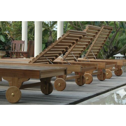 Capri Outdoor Teak Chaise Lounge & Tray, Natural 4 Capri Outdoor Teak Chaise Lounge & Tray, Natural