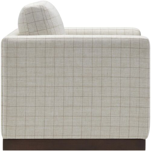 Sagan Linen Plaid Swivel Chair, Brown 6 Sagan Linen Plaid Swivel Chair, Brown
