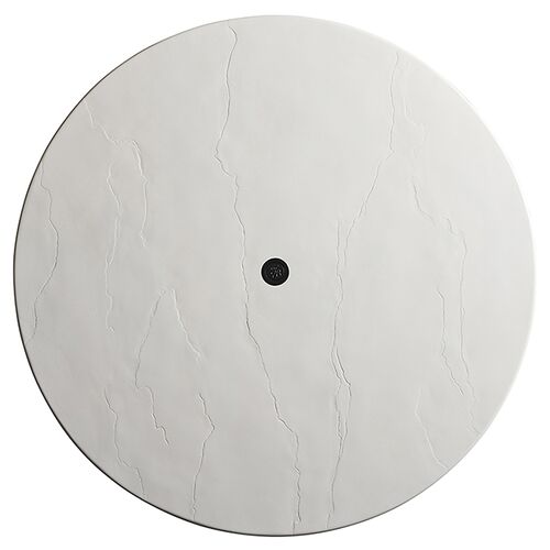 Pavlova Outdoor Round 60" Dining Table, White/Black 3 Pavlova Outdoor Round 60" Dining Table, White/Black