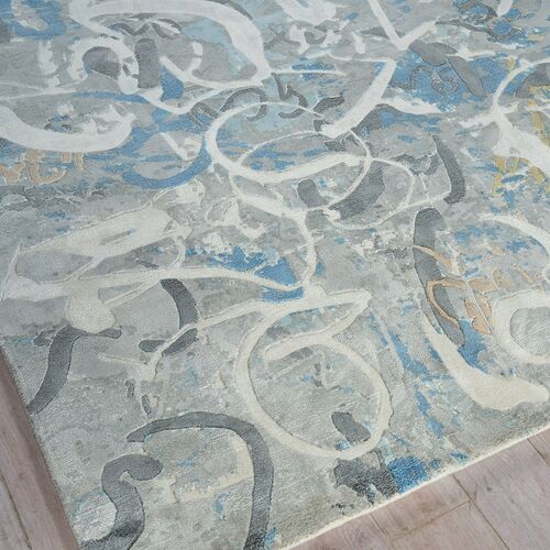 Chance Hand Knotted Rug, Blue 2 Chance Hand Knotted Rug, Blue