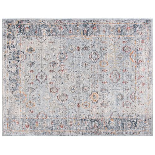 Cassandra Rug, Light Grey/Navy 1 Cassandra Rug, Light Grey/Navy
