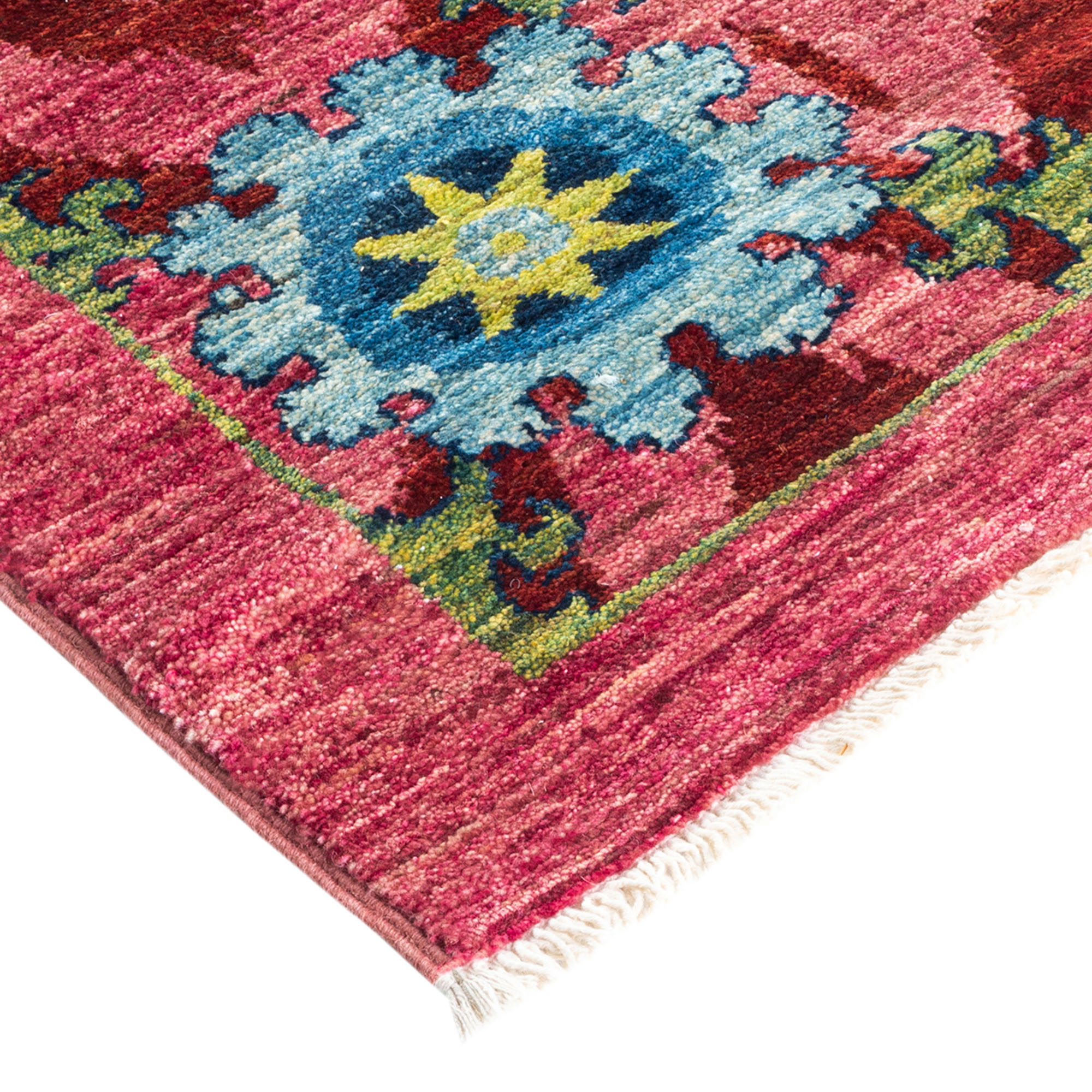 One-of-a-Kind Suzani Hand-Knotted Pink Rug, 17'10" x 9' 2 One-of-a-Kind Suzani Hand-Knotted Pink Rug, 17'10" x 9'
