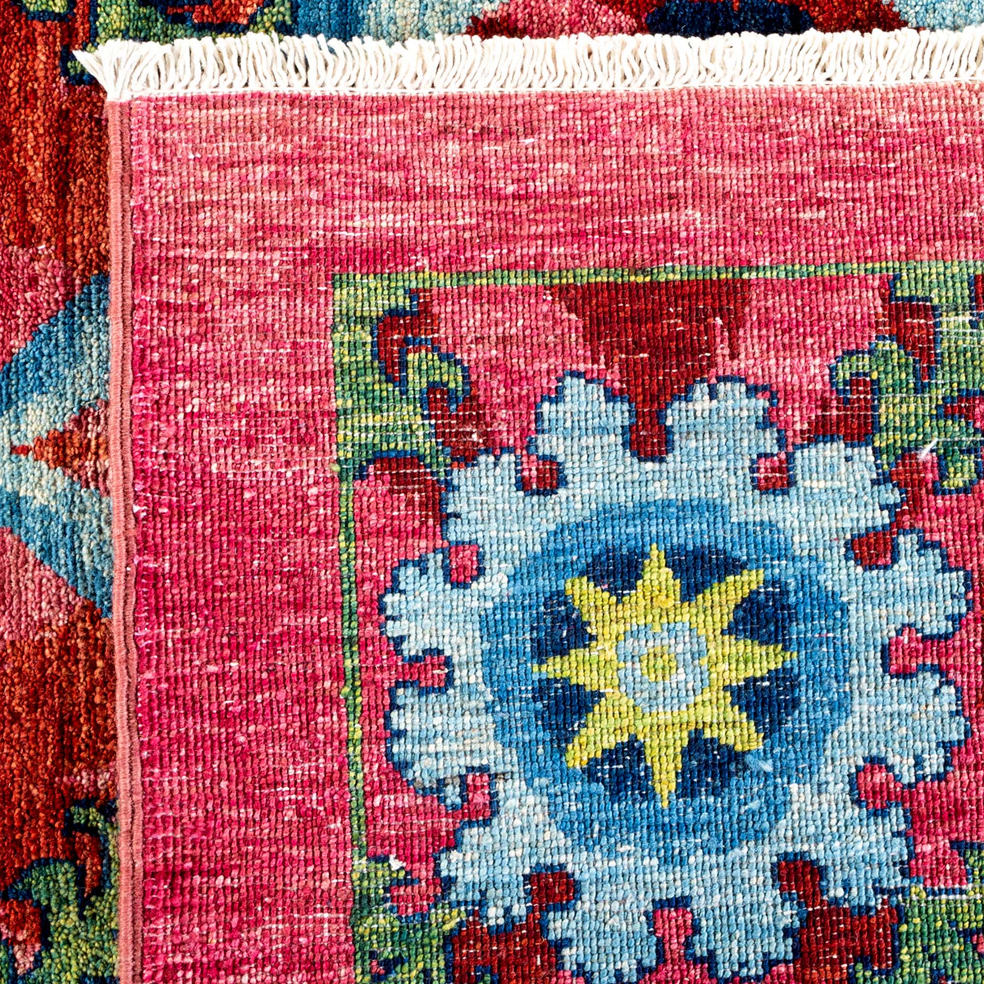 One-of-a-Kind Suzani Hand-Knotted Pink Rug, 17'10" x 9' 5 One-of-a-Kind Suzani Hand-Knotted Pink Rug, 17'10" x 9'