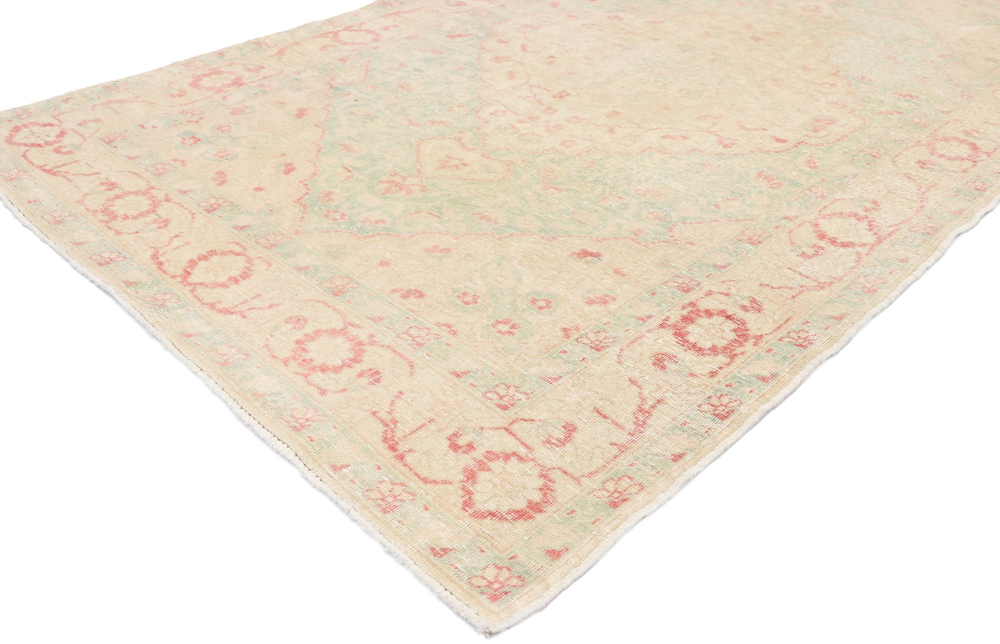 Vintage Turkish Oushak Rug, 4'3 x 6'11 2 Vintage Turkish Oushak Rug, 4'3 x 6'11