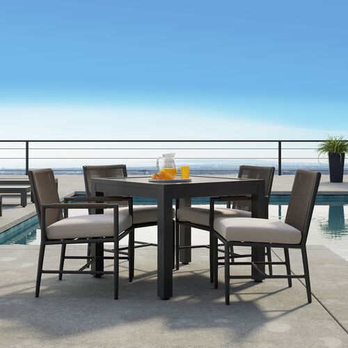 EvandorOutdoor AluminumSquare 36" Dining Table, Graphite 5 EvandorOutdoor AluminumSquare 36" Dining Table, Graphite