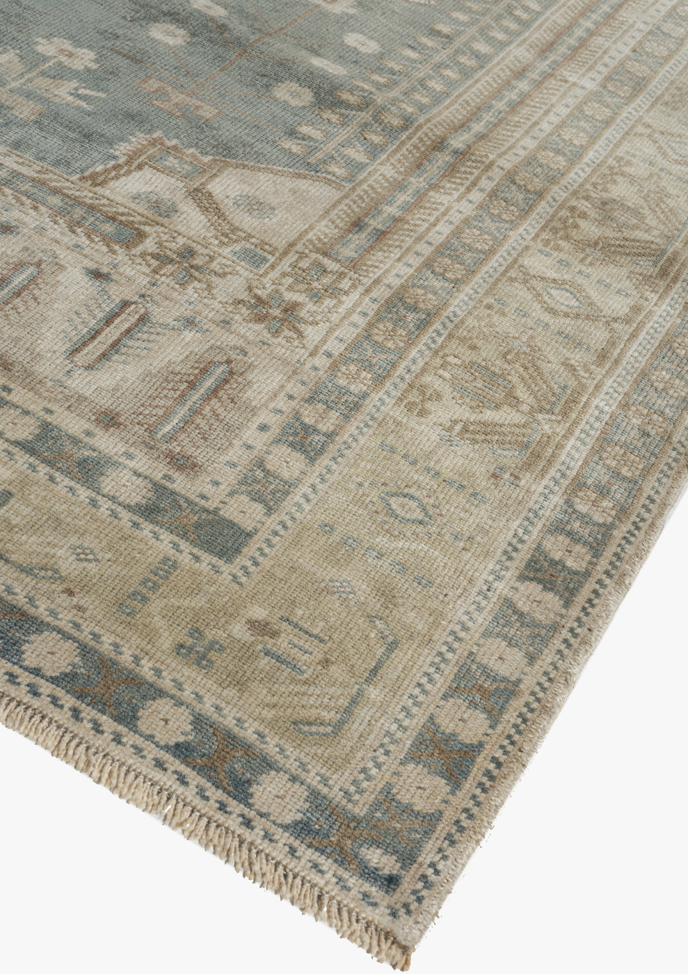 Oushak Hand Knotted Wool Rug 5'7 X 10'2 2 Oushak Hand Knotted Wool Rug 5'7 X 10'2