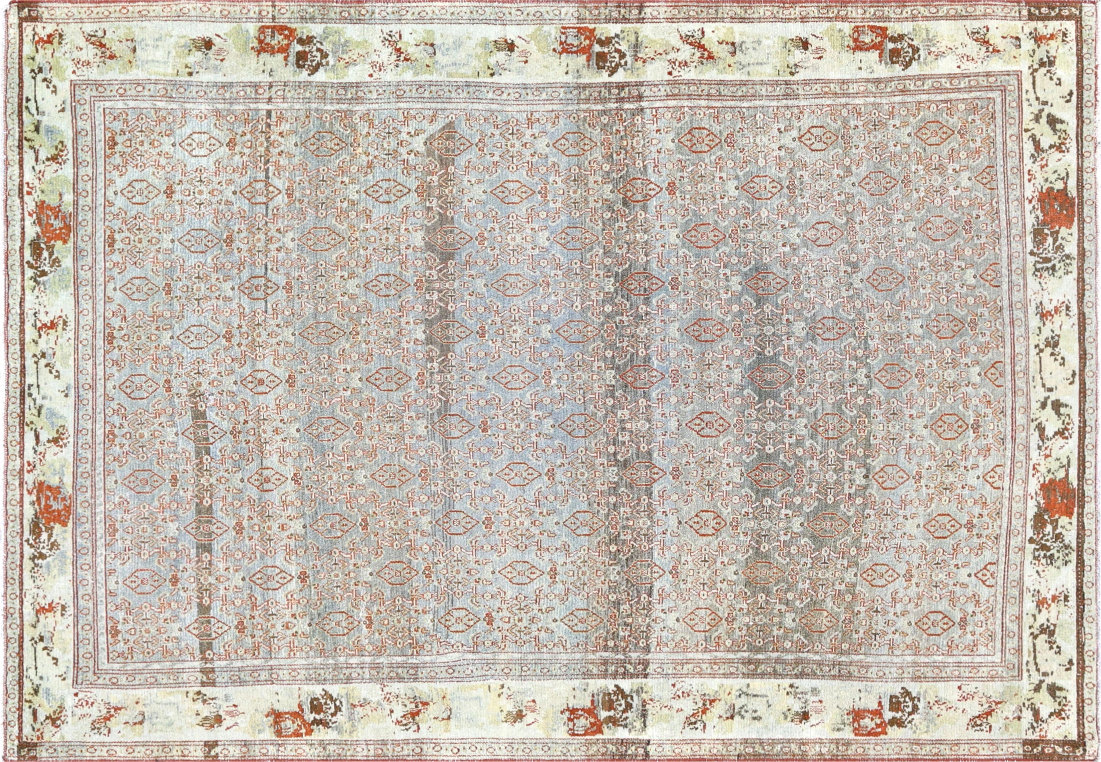 1960s Persian Senne Rug - 4'5" x 6'3"