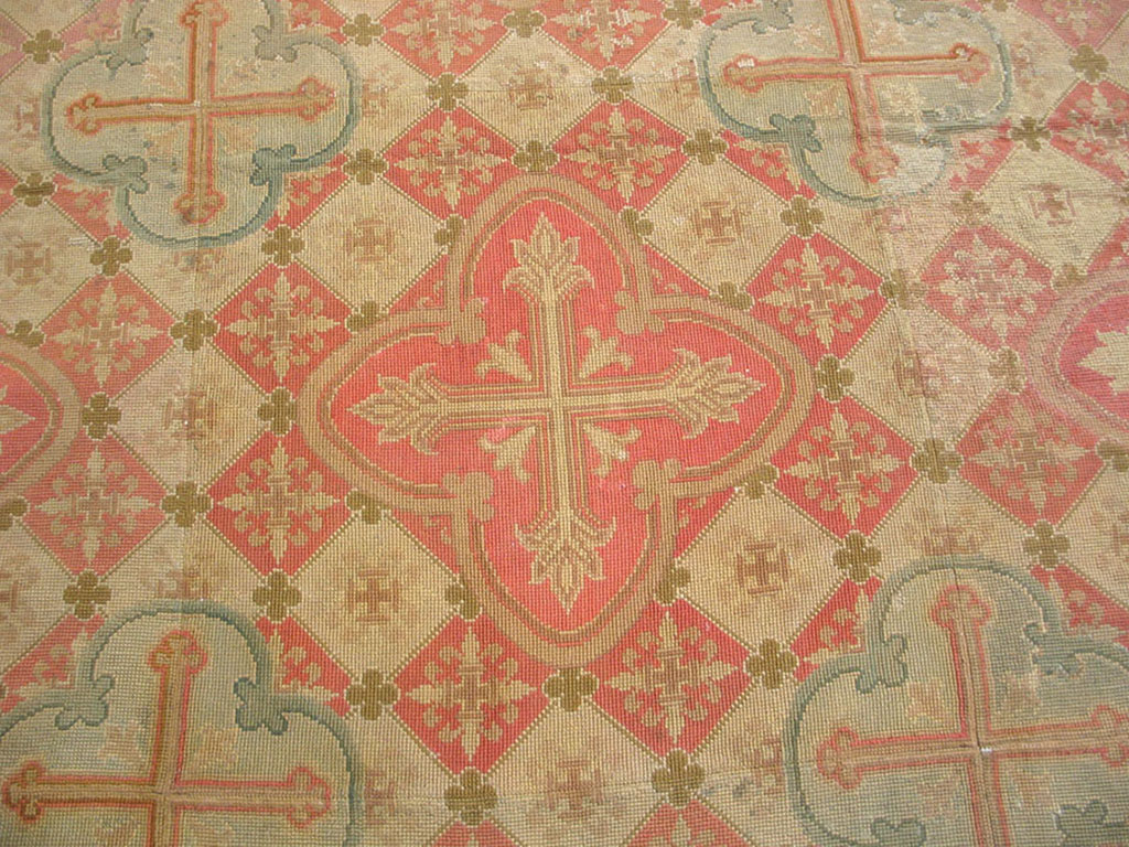 Antique European Needlepoint Rug 2 Antique European Needlepoint Rug