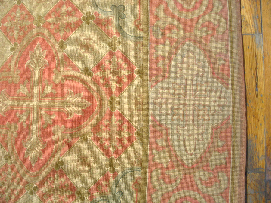 Antique European Needlepoint Rug 4 Antique European Needlepoint Rug