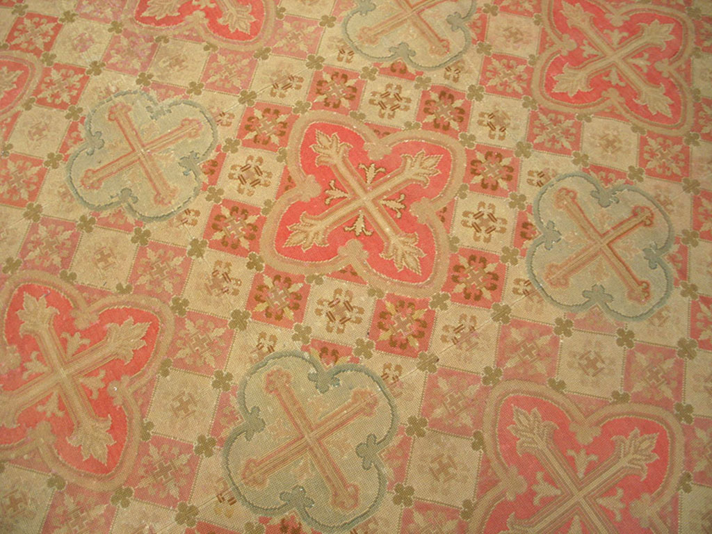 Antique European Needlepoint Rug 5 Antique European Needlepoint Rug