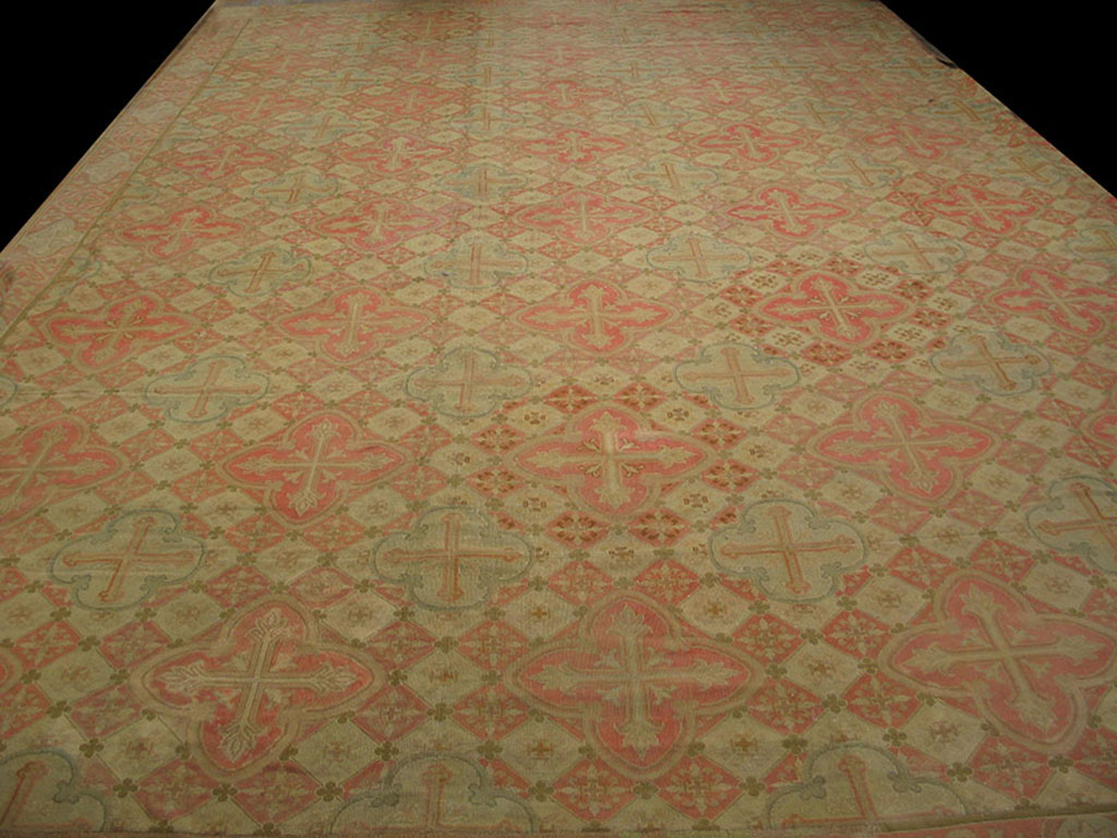 Antique European Needlepoint Rug 6 Antique European Needlepoint Rug