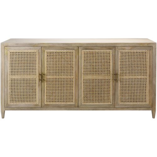 Yule 4-Door Rattan Sideboard, Natural