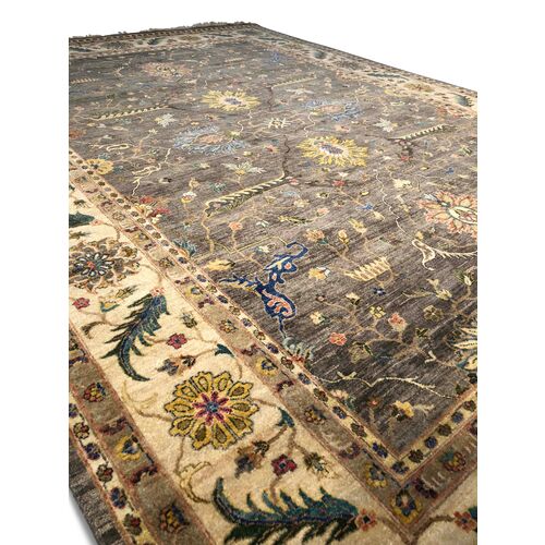9'x12' Sari Wool Oscar Rug, Gray 2 9'x12' Sari Wool Oscar Rug, Gray