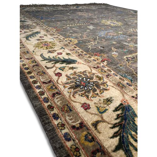 9'x12' Sari Wool Oscar Rug, Gray 3 9'x12' Sari Wool Oscar Rug, Gray