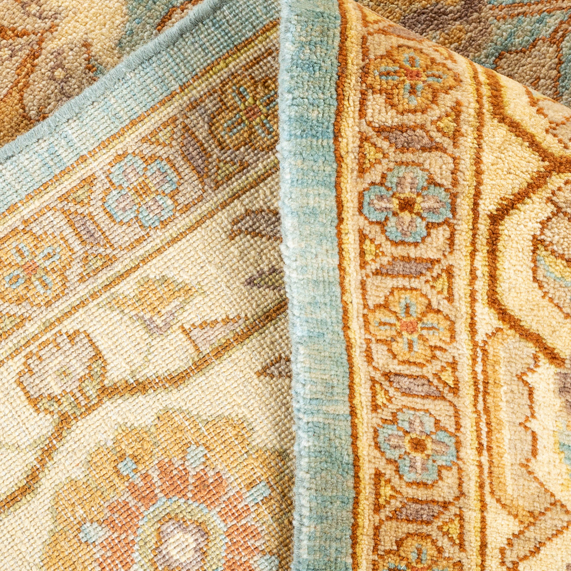 Eclectic, One-of-a-Kind Hand-Knotted Light Blue Rug, 6'1" x 8'10" 6 Eclectic, One-of-a-Kind Hand-Knotted Light Blue Rug, 6'1" x 8'10"