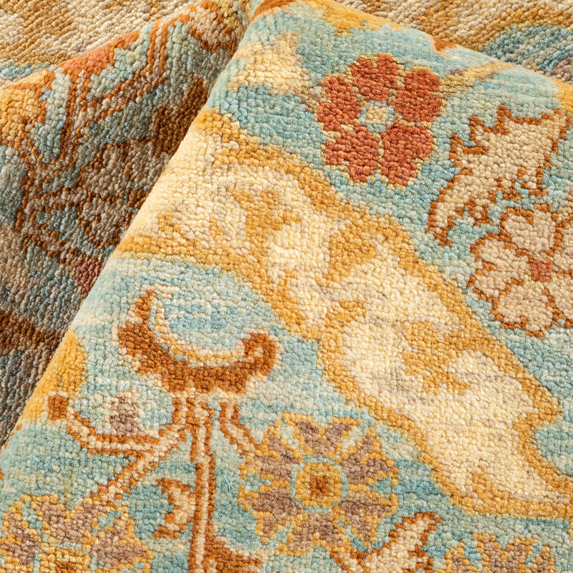 Eclectic, One-of-a-Kind Hand-Knotted Light Blue Rug, 6'1" x 8'10" 7 Eclectic, One-of-a-Kind Hand-Knotted Light Blue Rug, 6'1" x 8'10"