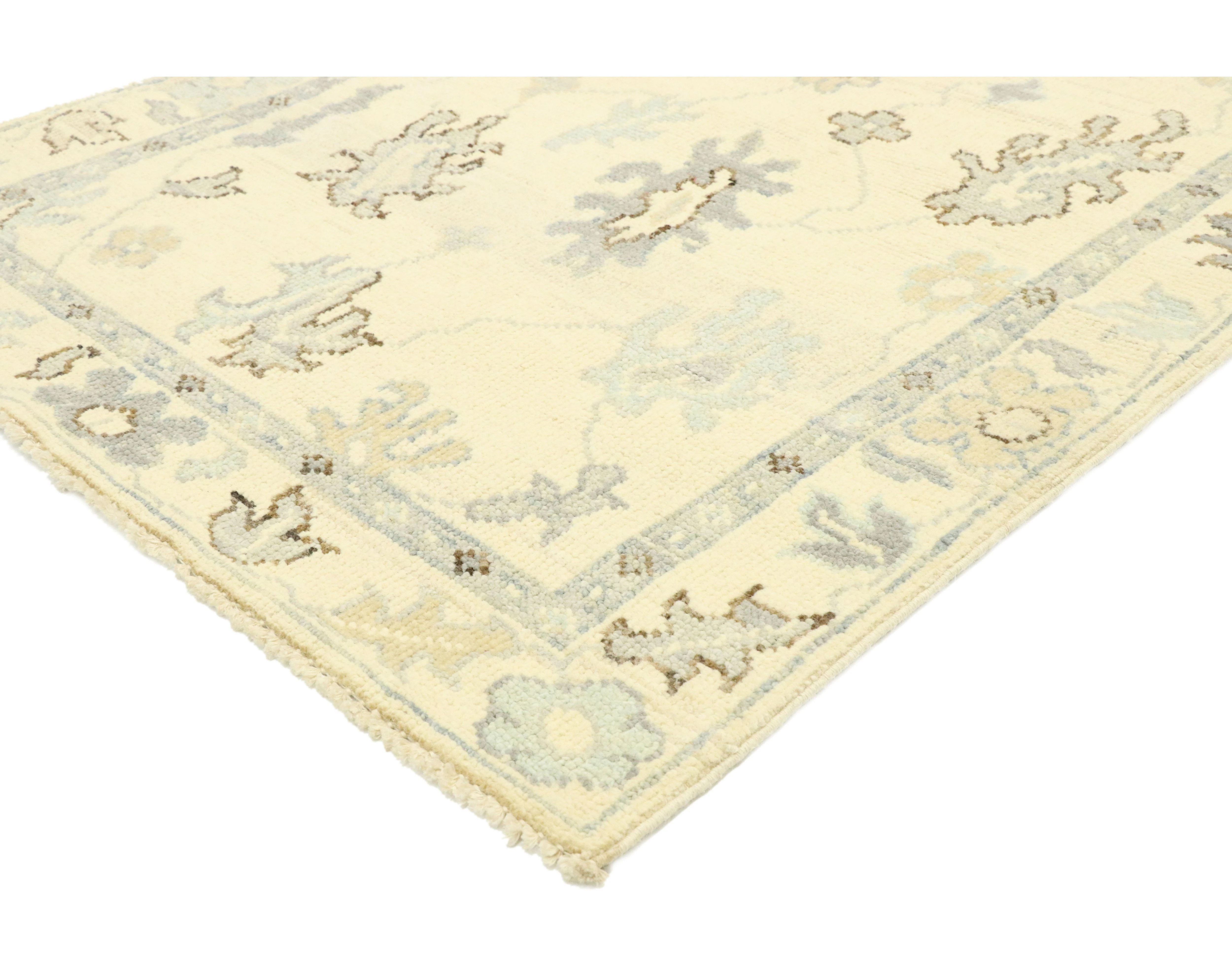 Beige Oushak Style Rug, 3'02 x 5'02 2 Beige Oushak Style Rug, 3'02 x 5'02