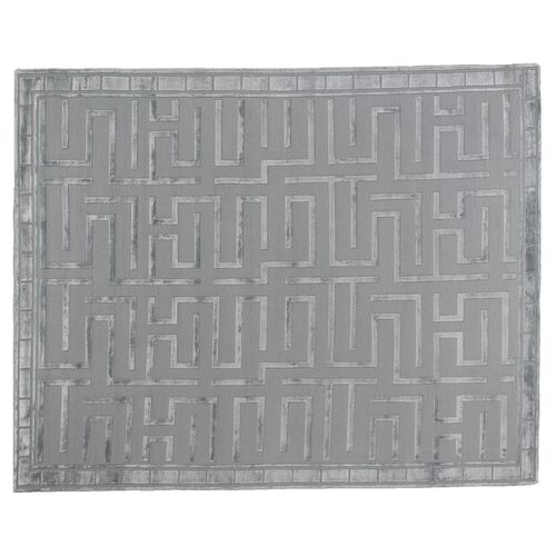 Velvet Maze Rug, Light Aqua 1 Velvet Maze Rug, Light Aqua