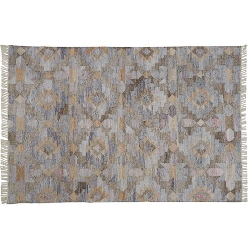 Estie Geometric Handwoven Rug, Gray/Multi 1 Estie Geometric Handwoven Rug, Gray/Multi