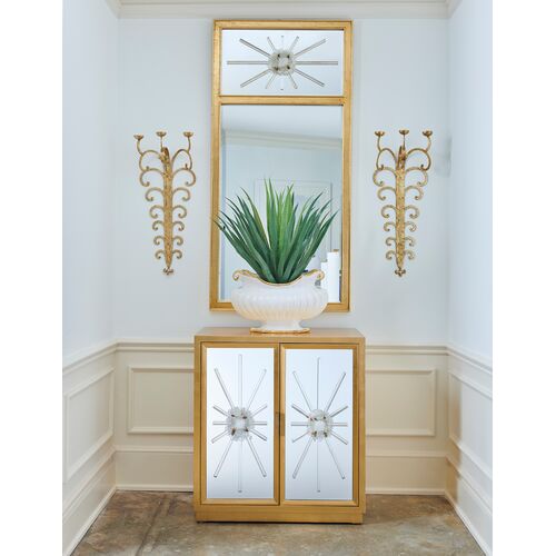 Starburst Mirrored Cabinet, Gold 2 Starburst Mirrored Cabinet, Gold
