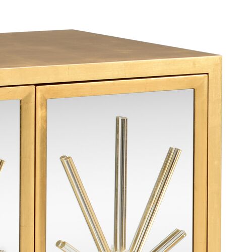 Starburst Mirrored Cabinet, Gold 6 Starburst Mirrored Cabinet, Gold