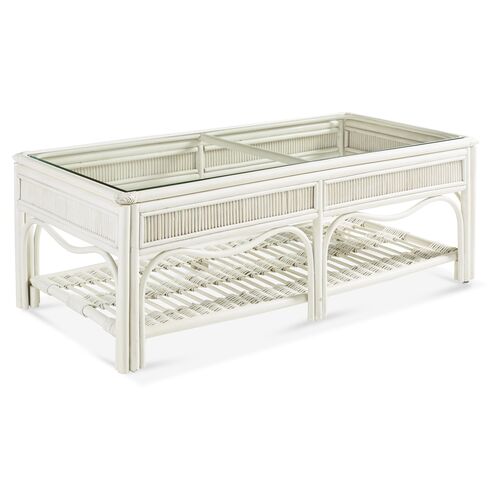Bermuda Rattan Coffee Table, White