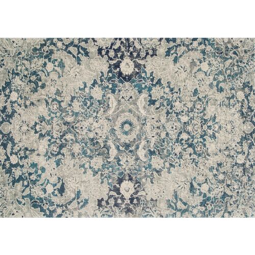 Hoover Rug, Teal/Silver 1 Hoover Rug, Teal/Silver