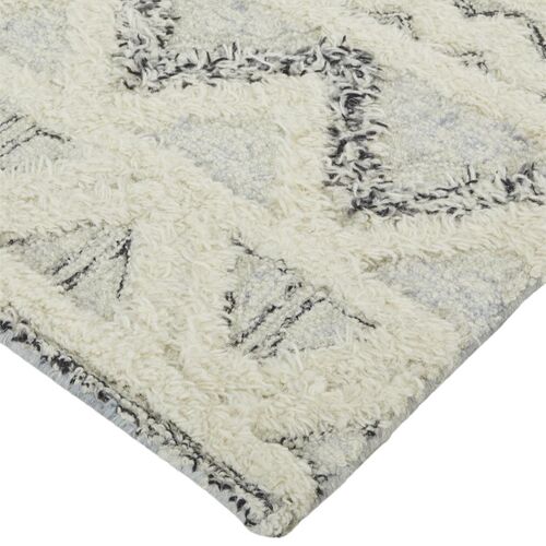 Emmalee Geometric Hand-Tufted Rug, Blue/Ivory 2 Emmalee Geometric Hand-Tufted Rug, Blue/Ivory