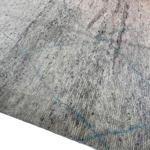 9'x12' Moroccan Handmade Rug, Ivory/Blue 2 9'x12' Moroccan Handmade Rug, Ivory/Blue