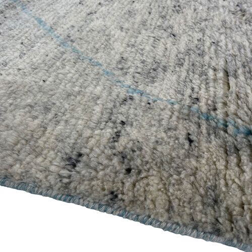9'x12' Moroccan Handmade Rug, Ivory/Blue 3 9'x12' Moroccan Handmade Rug, Ivory/Blue