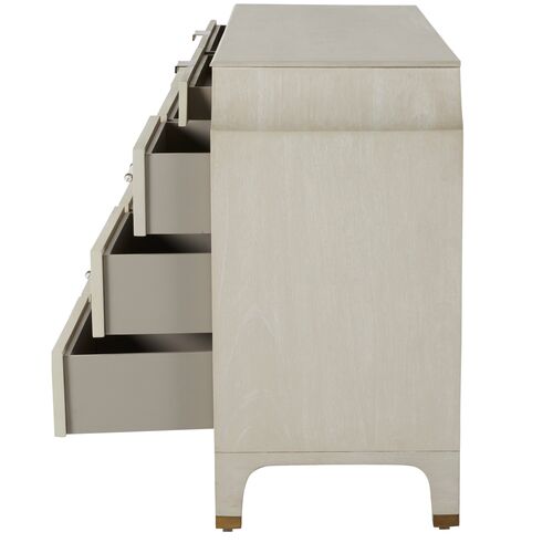 Alexandra 11-Drawer Dresser, Cerused White/Brass 8 Alexandra 11-Drawer Dresser, Cerused White/Brass